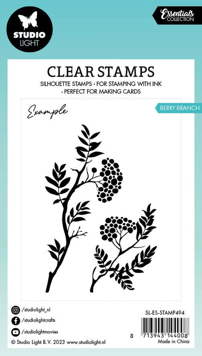 SL Tampon Transparent Branche de Baies Essentials 62x93x3mm 2 PC n°494