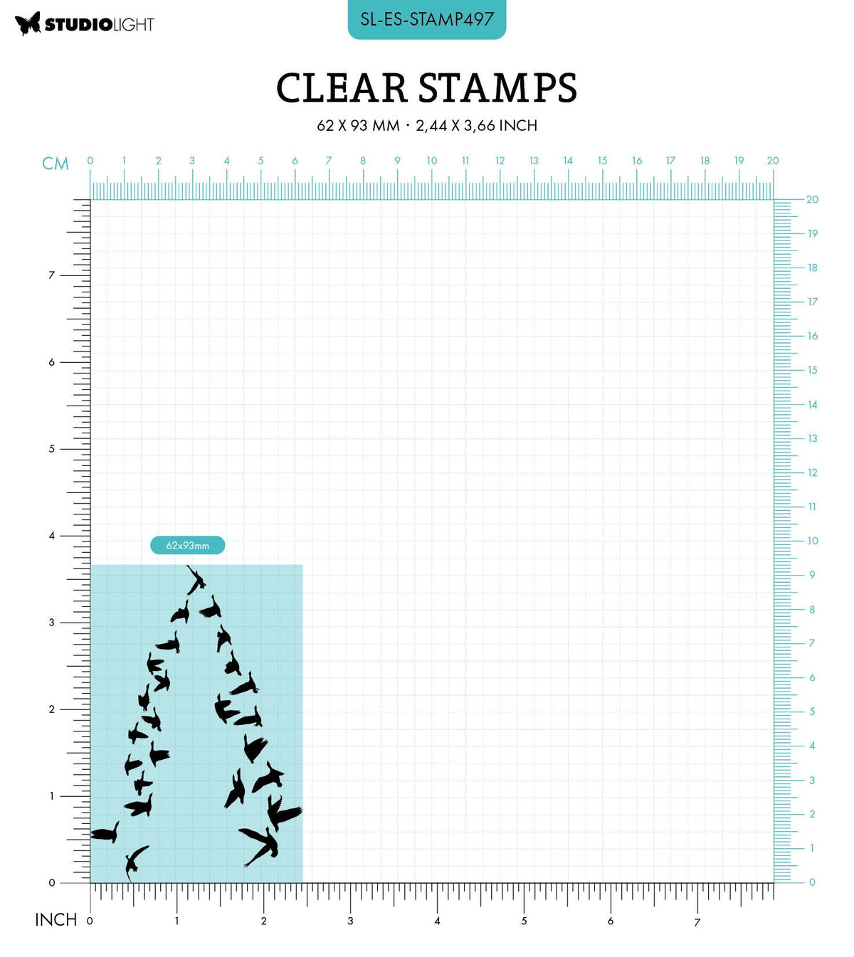 SL Tampon transparent Oiseaux Essentiels 62x93x3mm 1 PC n°497