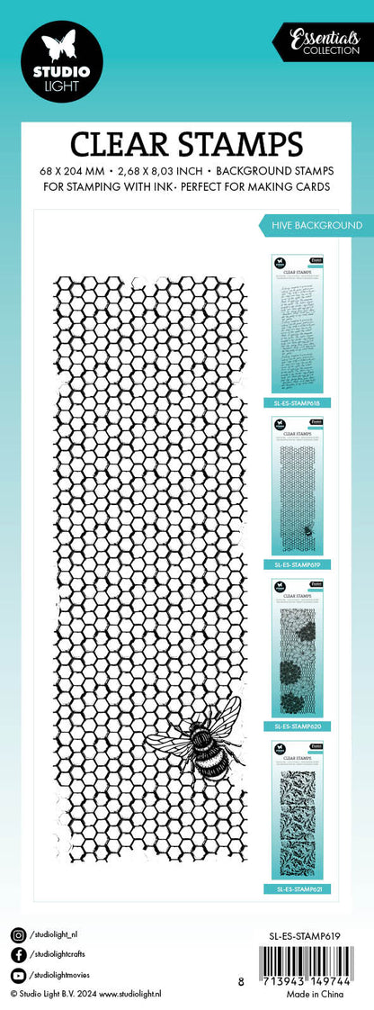 SL Tampon transparent Nid d'abeille Fond Essentiels 1 pièce
