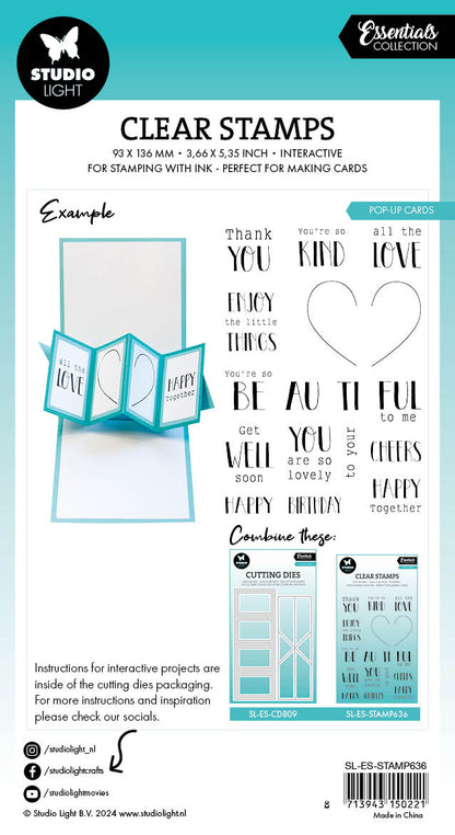 SL Tampon transparent Cartes Pop-Up Essentiels 17 pcs
