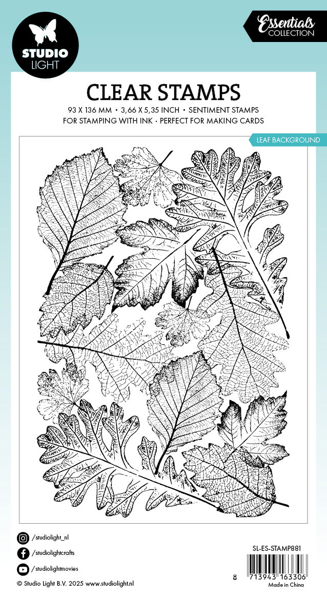 SL Tampon transparent Fond de feuille essentiels 1 pièce