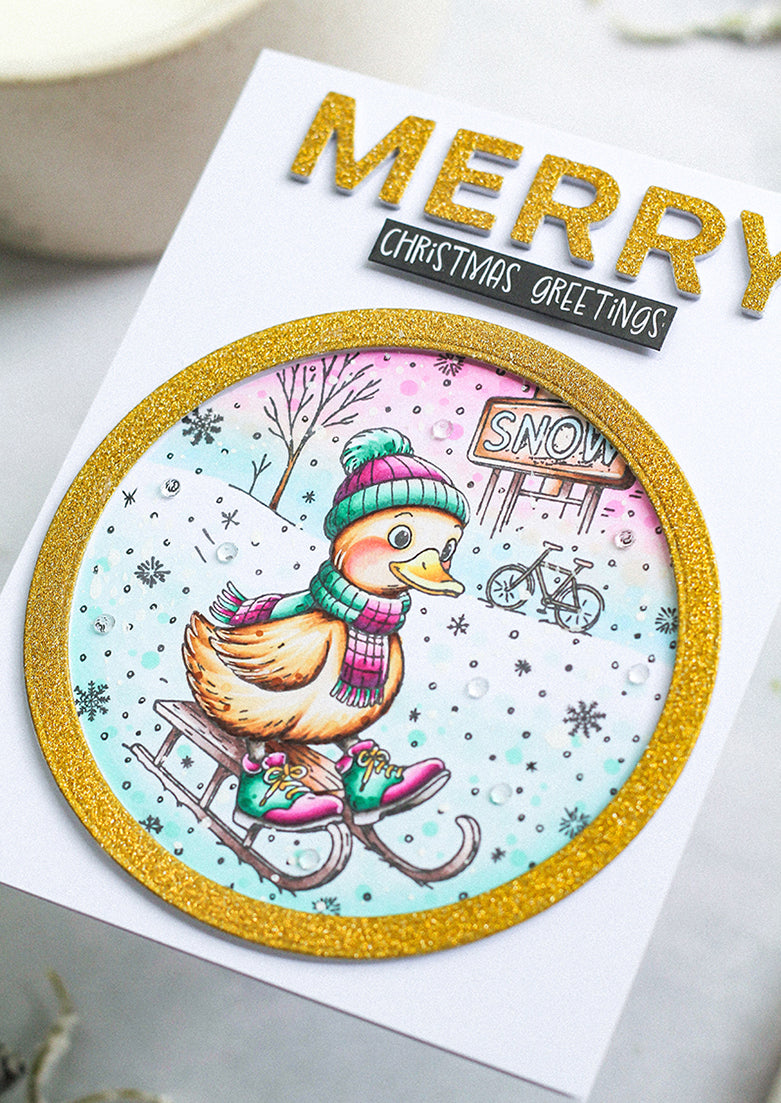 SL Clear Stamp Canard Sur Un Traîneau Essentials 74x105x1mm 1 Pièce