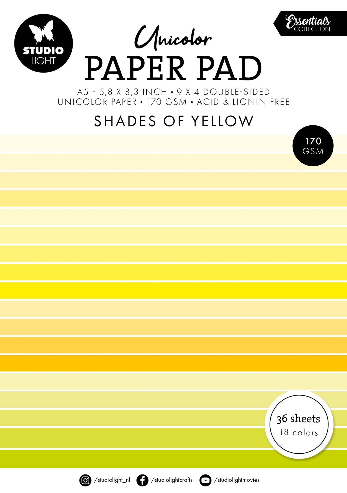 SL Unicolor Paper Pad Shades Of Yellow Essentials 36 SH