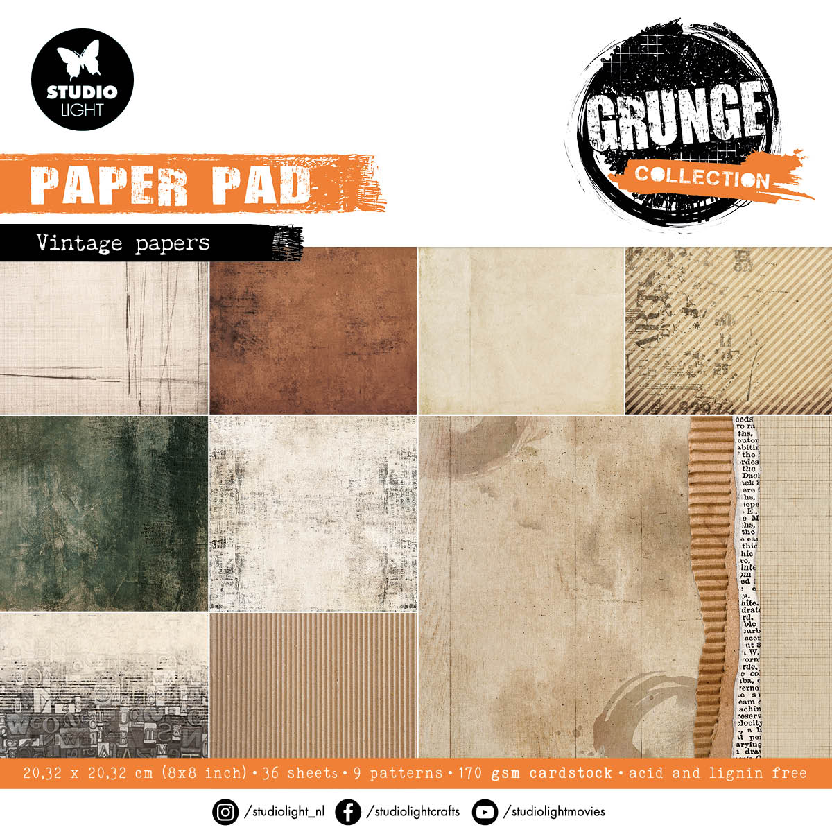 Bloc de papiers SL Vintage Papiers Collection Grunge 36 feuilles