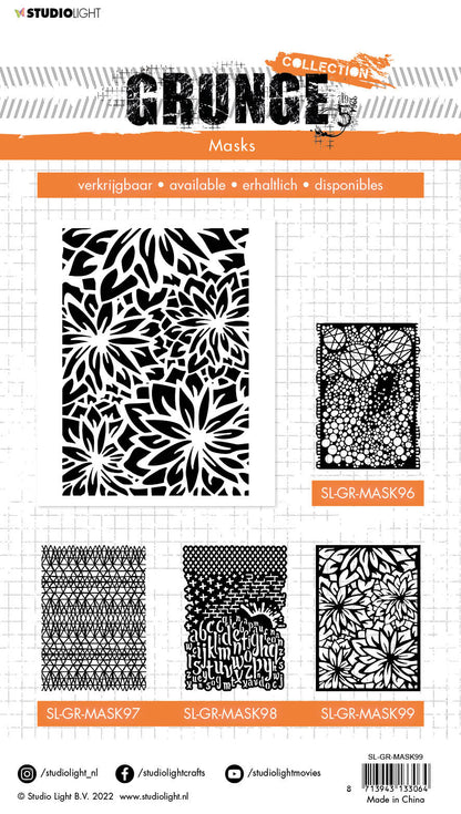 Masque SL fond floral grunge Collection 210x148x1mm 1 pièce n°99