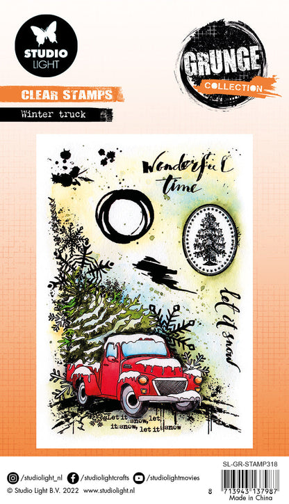 SL Tampon transparent Winter Truck Grunge Collection 148x105x3mm 8 PC n°318