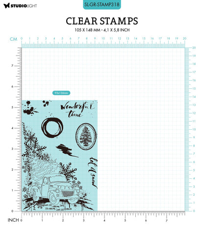 SL Tampon transparent Winter Truck Grunge Collection 148x105x3mm 8 PC n°318