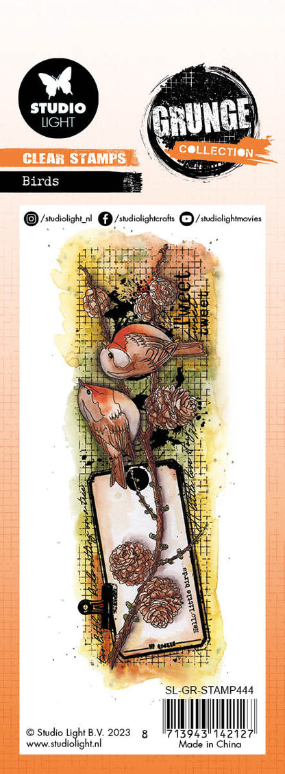 SL Tampon Transparent Oiseaux Collection Grunge 46x140x3mm 1 Pièce nr.444