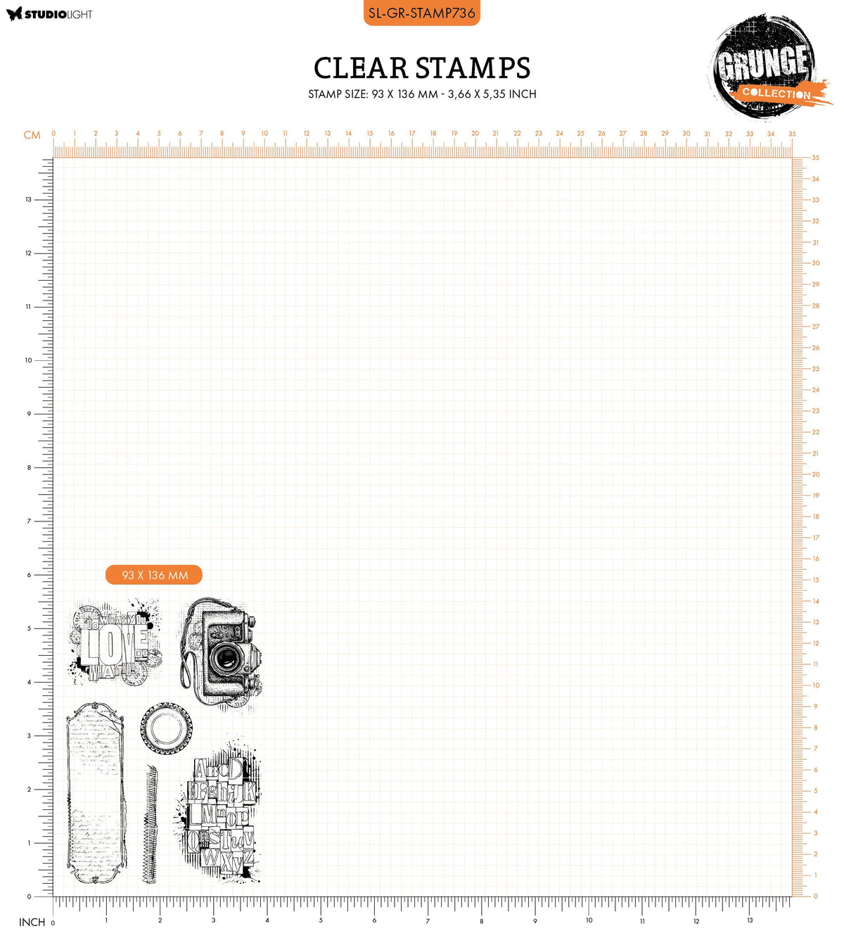 SL Clear Stamp Grunge Camera Grunge Collection 6 PC
