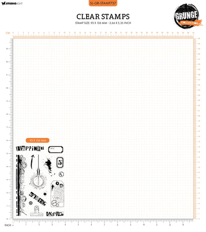 SL Tampon transparent Inspire Happiness Collection Grunge 14 pièces