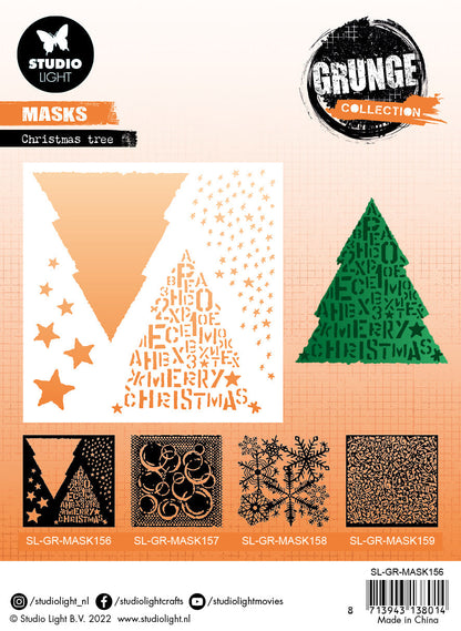 SL Mask Sapin de Noël Grunge Collection 150x150x1mm 1 PC nr.156
