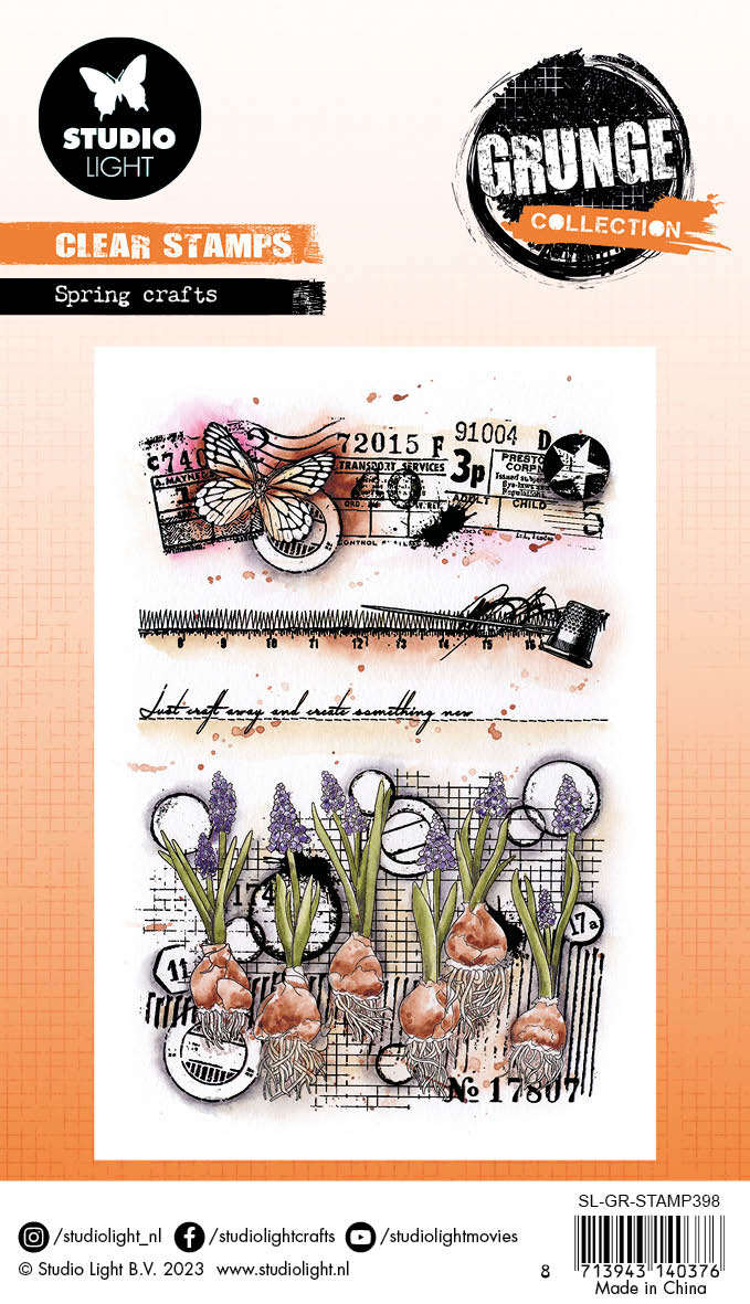 SL Tampon transparent Spring Crafts Grunge Collection 89x132x3mm 4 pièces n°398