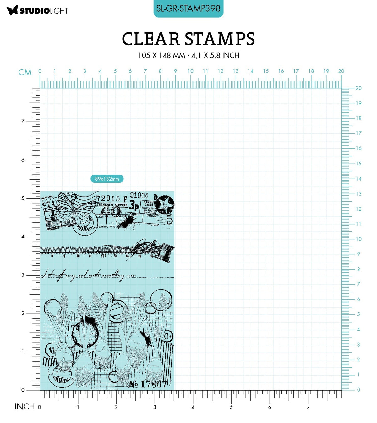 SL Tampon transparent Spring Crafts Grunge Collection 89x132x3mm 4 pièces n°398