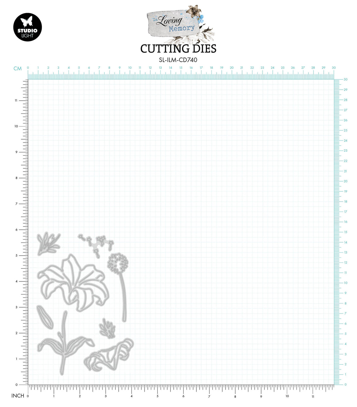 SL Cutting Dies Sympathy Flowers In Loving Memory 93x139x1mm 8 PC nr.740