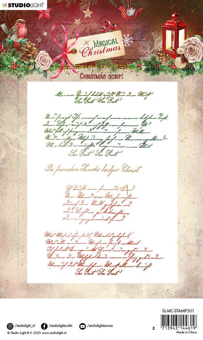 SL Tampon transparent Script de Noël Noël Magique 87x129x3mm 1 PC n°501