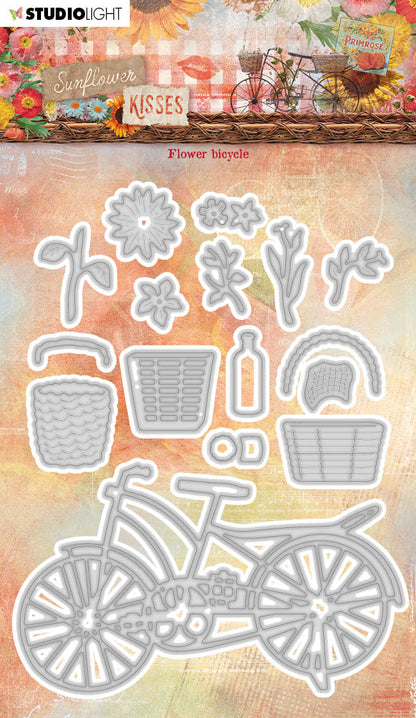Matrices de découpe SL Tournesol Vélo Bisous de tournesol 101x133x1mm 18 pièces n°526
