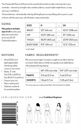 Sew Liberated - Pantalon et short Chanterelle Tailles 0-24
