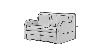 Ario Condo Style 2 Seater Storage Sleeper Sofa - Blue