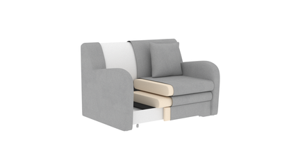 Ario Condo Style 2 Seater Storage Sleeper Sofa - Light Grey/Charcoal