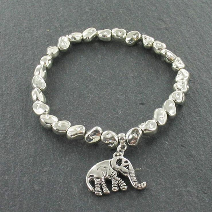 Bracelet breloque éléphant plaqué argent
