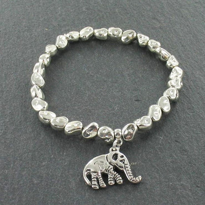 Bracelet breloque éléphant plaqué argent