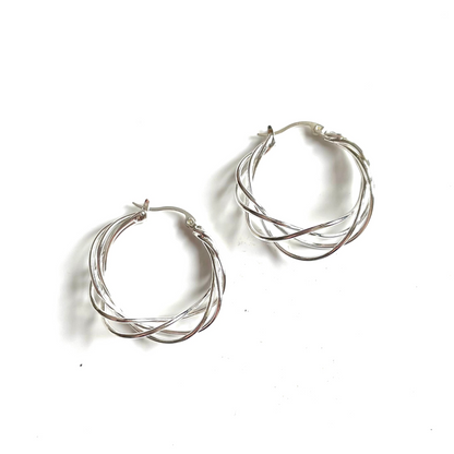 Boucles d'oreilles torsadées - Plaqué argent