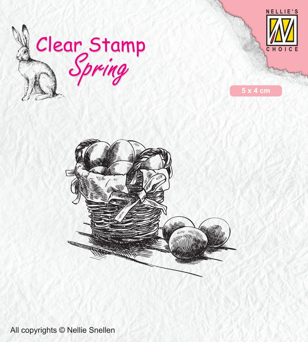 Tampon transparent Oeufs de Pâques de printemps