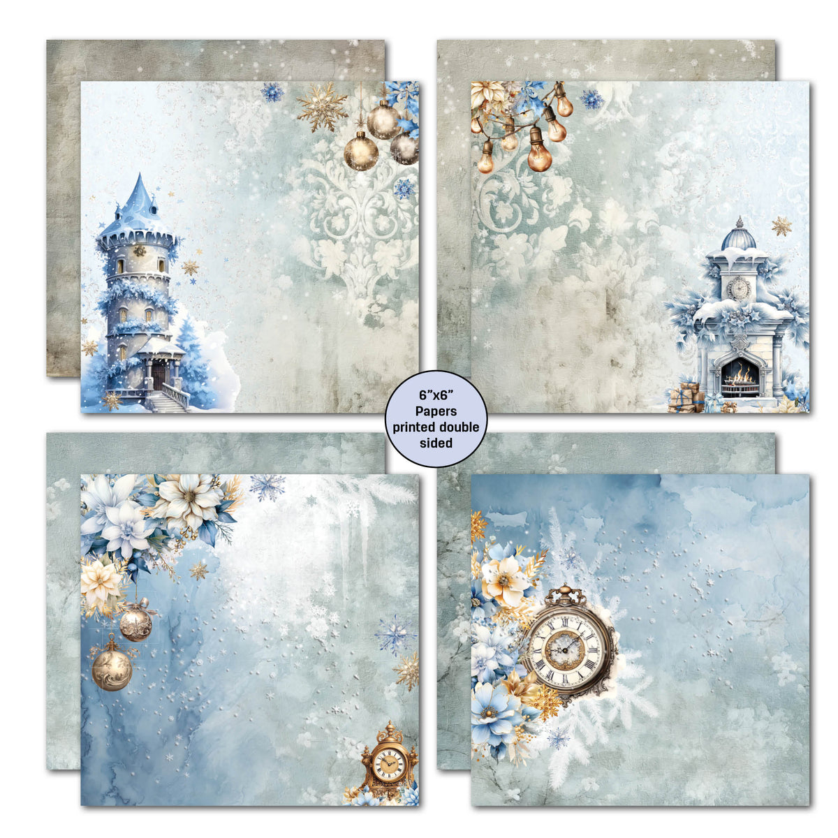 3Quarter Designs Bloc de papier 6x6 Snowflake Season