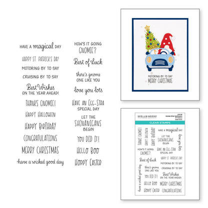 Ensemble de tampons transparents Gnome Drive Sentiments de la collection Gnome Drive