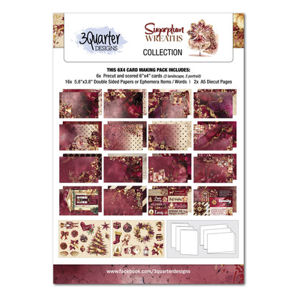 3Quarter Designs Sugarplum Wreath  6x4 Card Pack