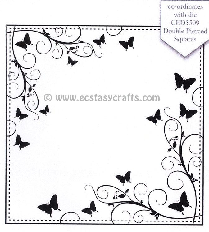 Creative Expressions: Cadre Carré Grand Papillon Elégance Cousu