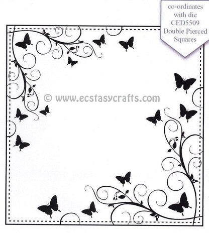 Creative Expressions: Cadre Carré Grand Papillon Elégance Cousu