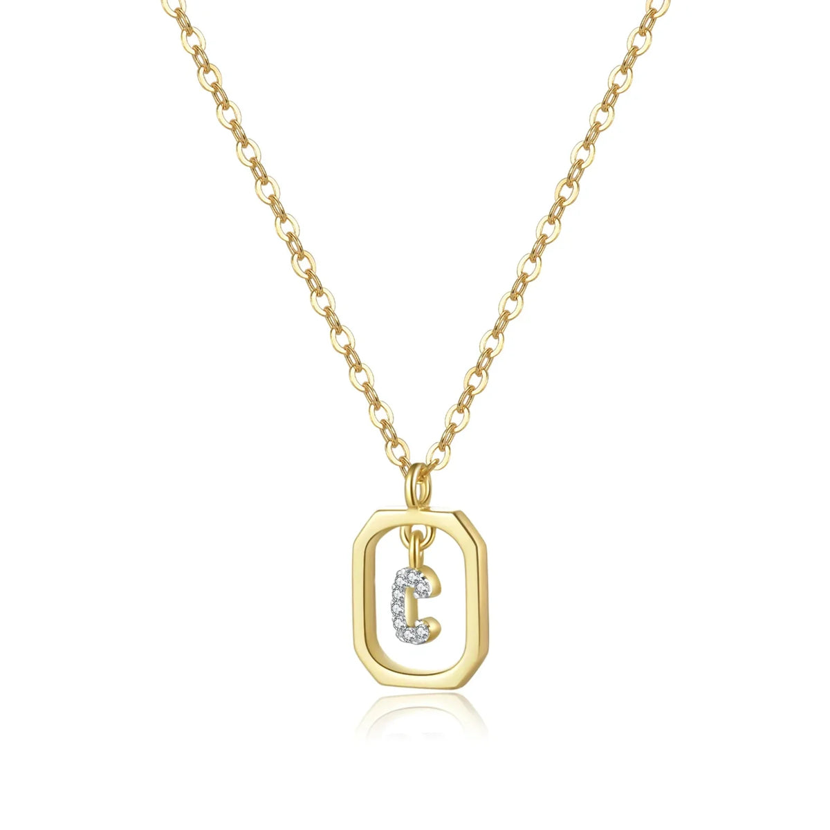 Collier initial personnalisé en argent sterling 925