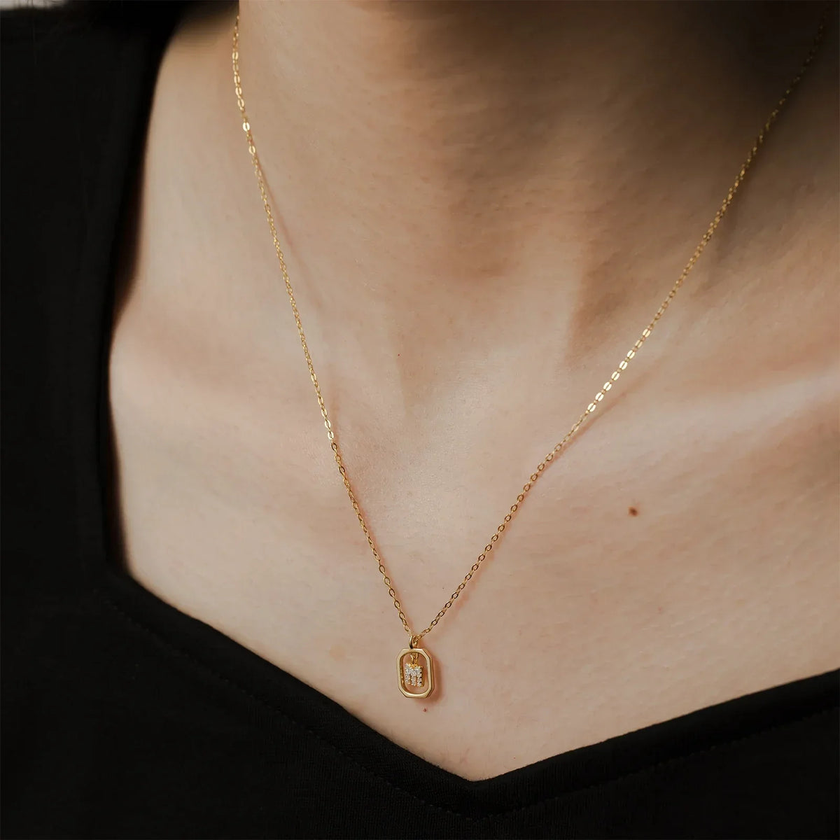 Collier initial personnalisé en argent sterling 925