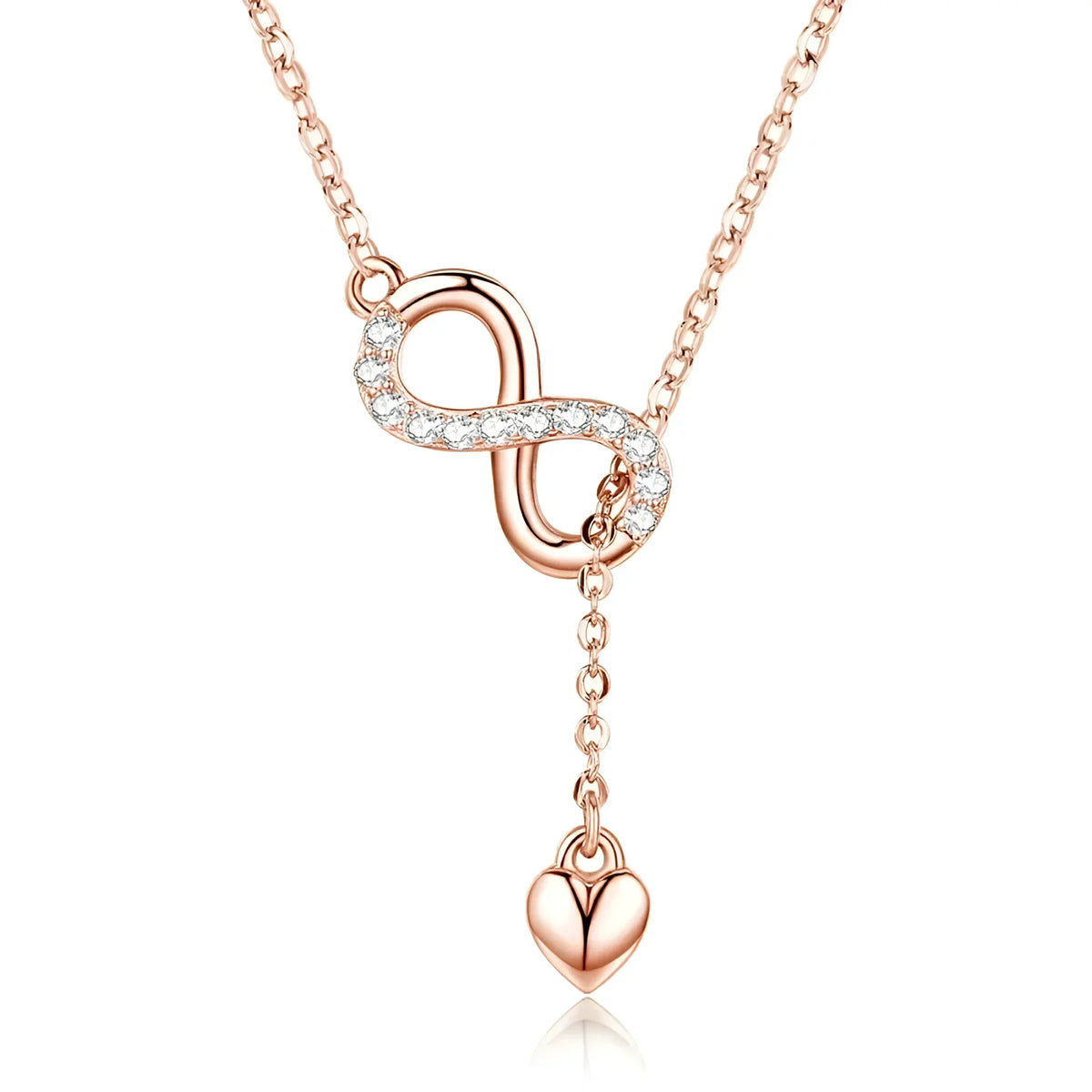 Amour éternel : délicat collier infini en argent sterling