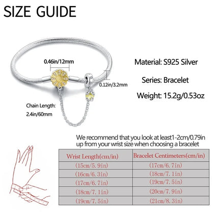 Bracelet jonc marguerite en argent sterling avec zircon cubique jaune