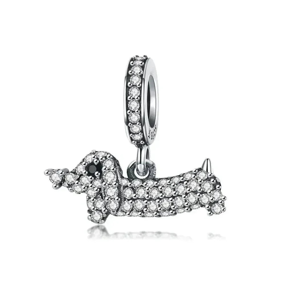 Breloques en argent sterling 925 avec cristaux 5A transparents en forme de cœur et de X pour bracelet et pendentif de collier