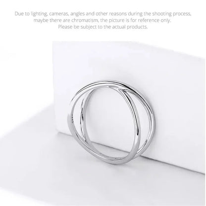 Bague X plaquée or 14 carats à couper le souffle - Bague croisée minimaliste élégante en argent sterling 925 pour femmes - Bijoux de promesse Scr543