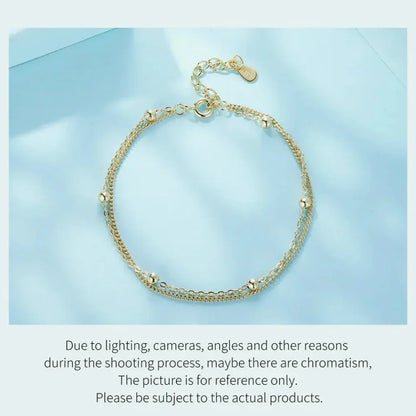 Bracelet à double chaîne en argent sterling 925