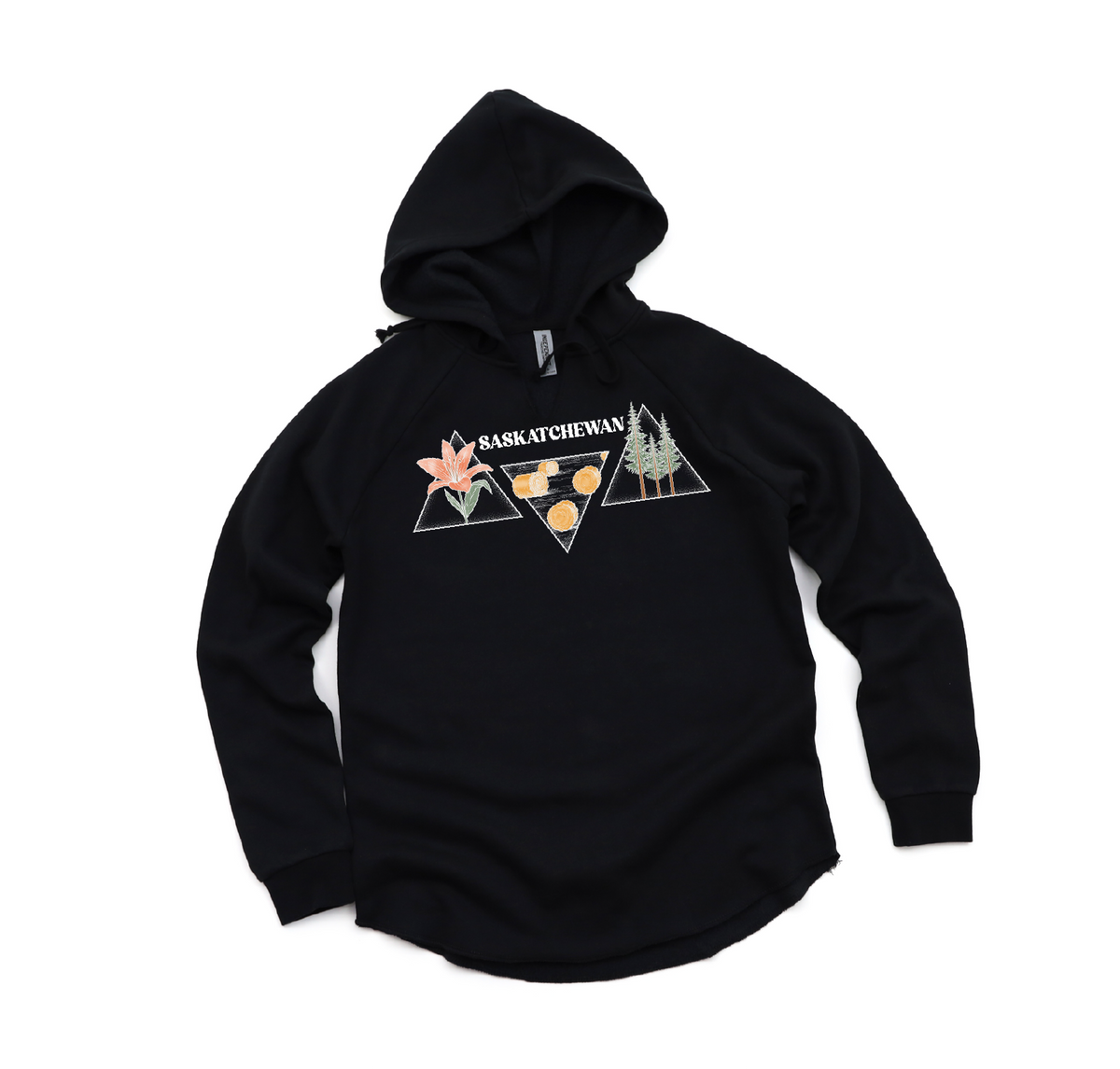 Sweat à capuche Triangle Premium pour femme Saskatchewan | Vêtements Saskatchewan