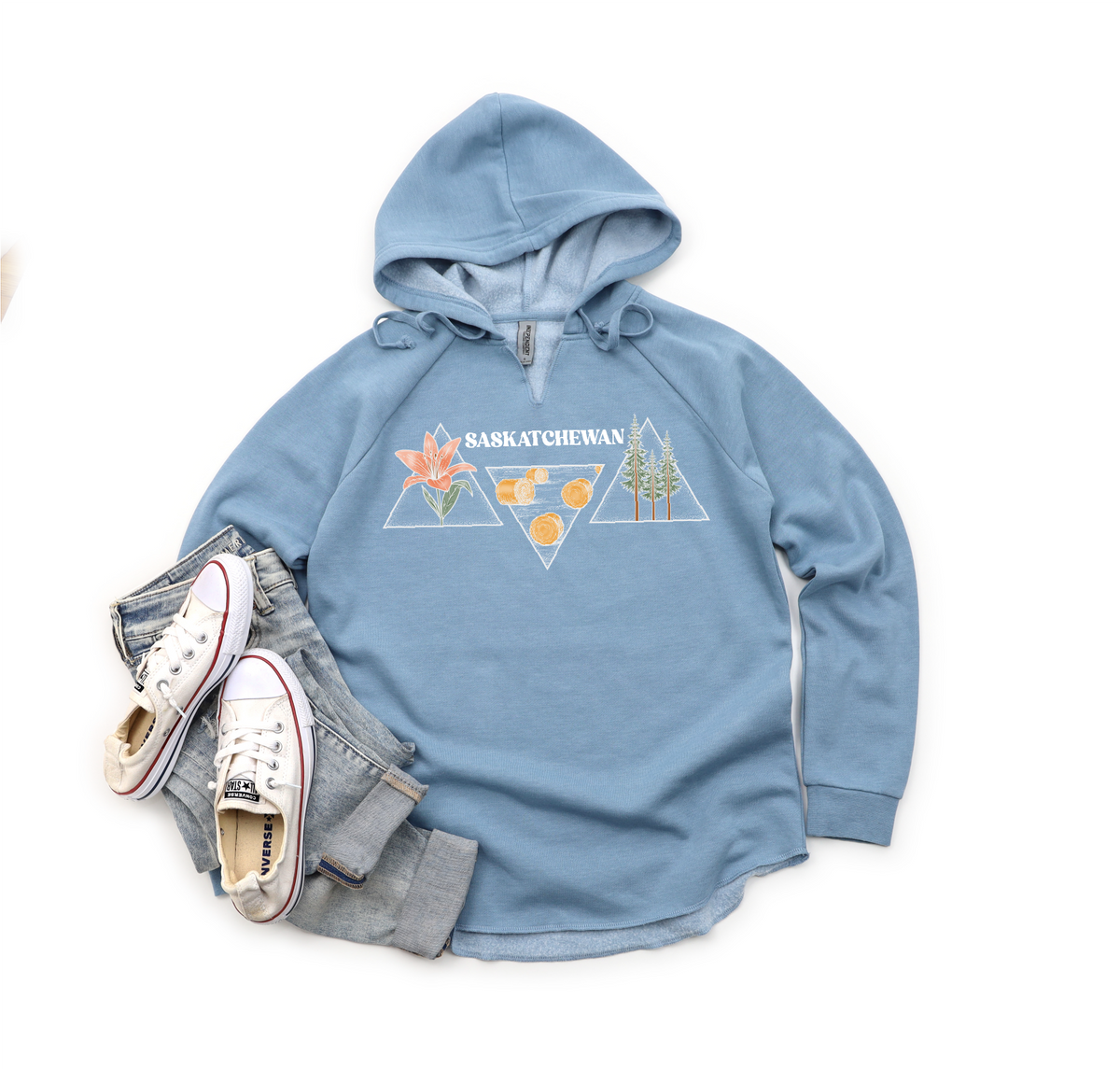 Sweat à capuche Triangle Premium pour femme Saskatchewan | Vêtements Saskatchewan