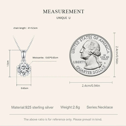 Collier pendentif en argent sterling avec moissanite 1 carat Stellar Shine