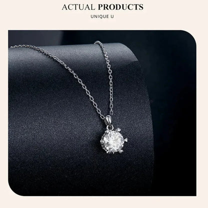Superbe Collier Pendentif Moissanite 1 Carat | Argent Sterling 925 | Bijoux Fins de Mariage et de Mariée