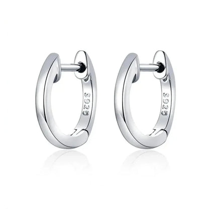 Boucles d'oreilles créoles en argent sterling véritable - Couleur or rose élégante - Bijoux de mode pour femmes SCE808