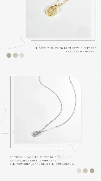 Collier initial personnalisé en argent sterling 925