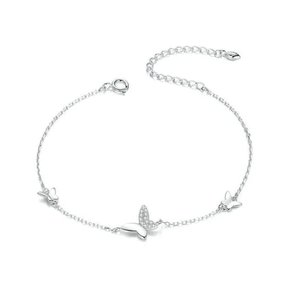 Bracelet de charme papillon en argent sterling – Réglable