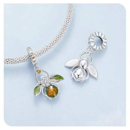 Pleine de charme : Pendentif Abeille-Citron en Argent 925 pour Bracelets et Joncs