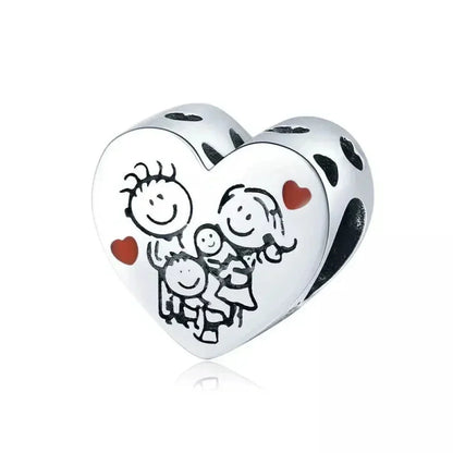 Breloque en argent sterling 925 amour maternel, pendentif pieds de bébé touchants pour bracelet