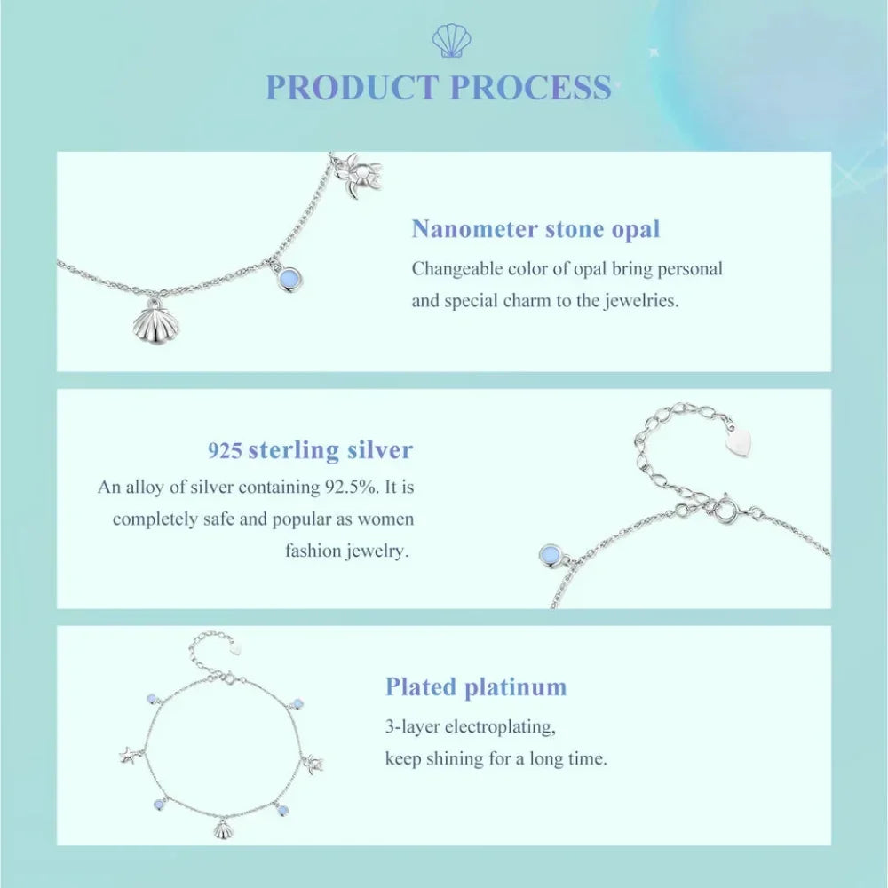Le jonc de cheville Tropical Opal Sea Star & Shell