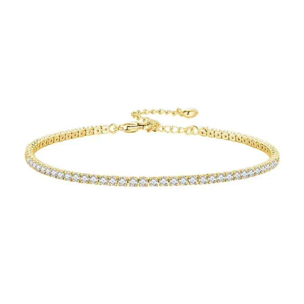 Bracelet de tennis en argent sterling 925 et zircone cubique